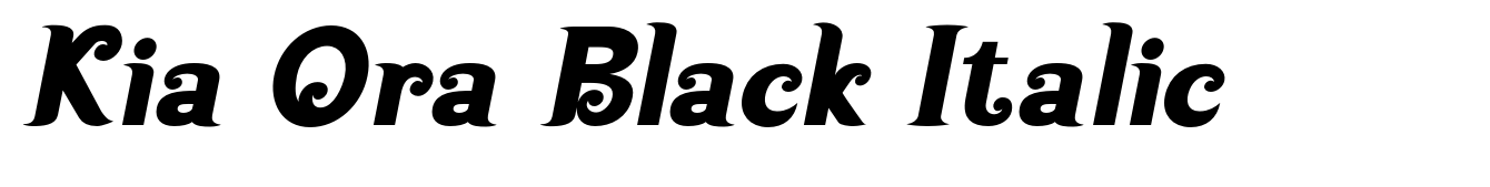 Kia Ora Black Italic